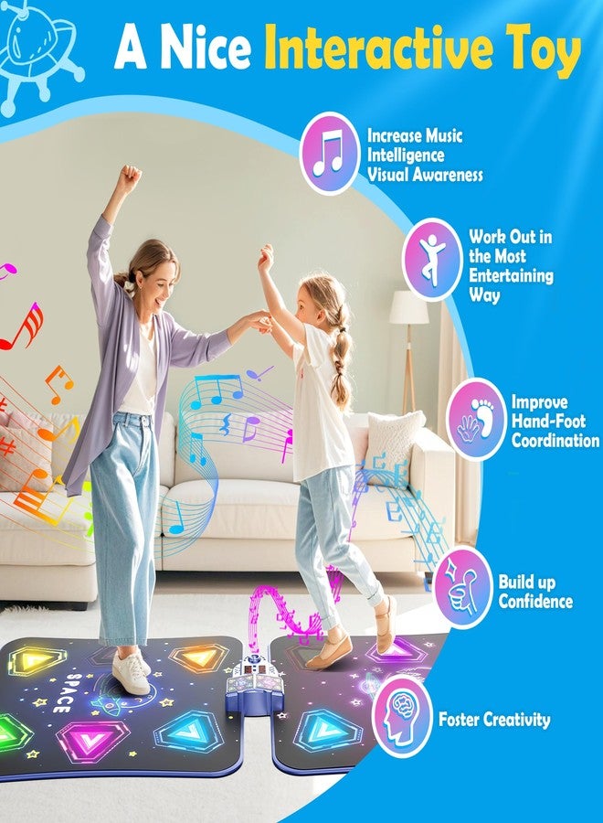 Pafolo 2-Player Electronic LED Light Dance Mat, Music Dance Toy with 5 Modes, Develops Hand-Eye Coordination, Challenge Game for Single or Double Players, Christmas Dance Mat Toy for Boys & Girls Ages 3-12 - Image 5